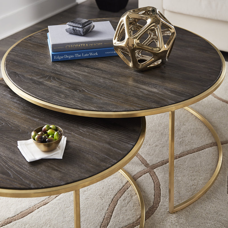 Square Gold End Table Home Square 3 Piece Coffee Table Set With